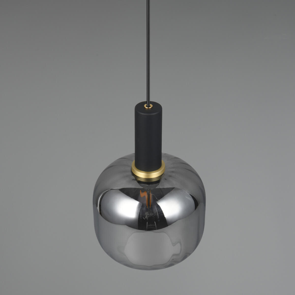 Przydymiona lampa wisząca DIVA 319800132 Trio do kuchni przydymiony czarny