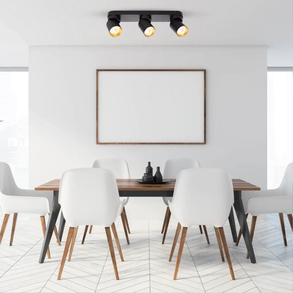 Sufitowa lampa potrójne tubki ANDY ML9937 na korytarz czarno złoty