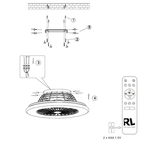 Wentylator sufitowy STRALSUND R62522987 RL Light LED 30W 3000-6500K RGB plafon okrągły srebrny