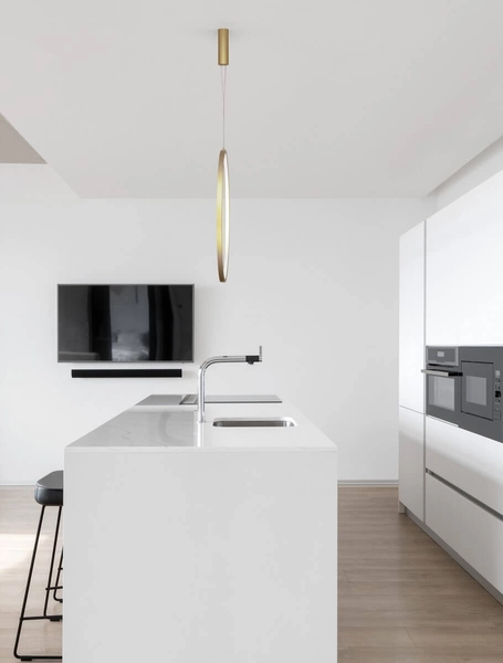 Ledowa lampa wisząca AUTLAN LE42776 okrąg LED 48W 3000K do salonu złoty