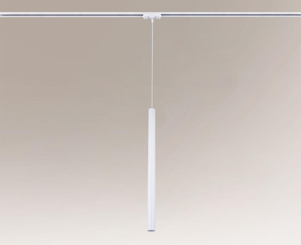 LAMPA wisząca YABU 7869 Shilo metalowa OPRAWA sopel ZWIS tuba do systemu szynowego biała