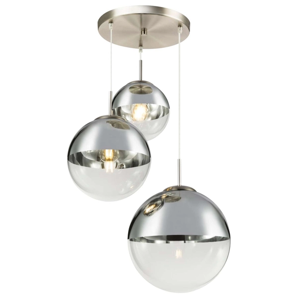 LAMPA wisząca VARUS 15851-3 Globo szklana OPRAWA zwis kaskada kule balls chrom przezroczyste