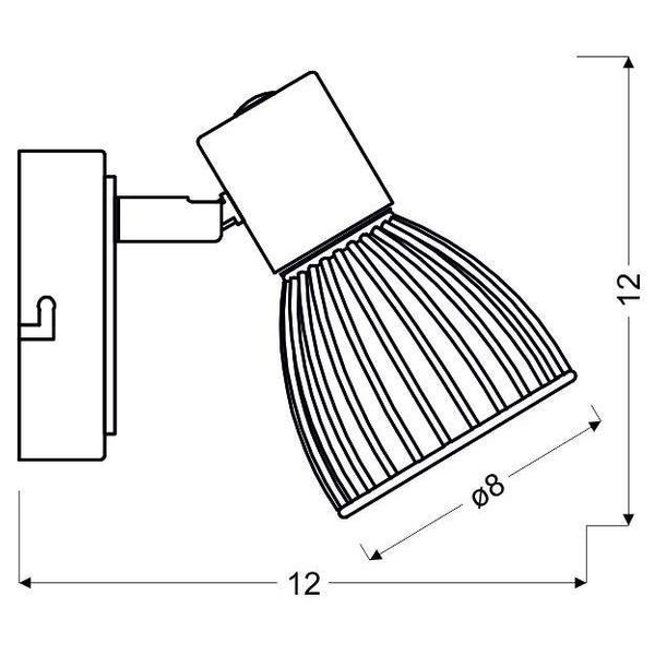 Kinkiet ścienny MODO 91-61515 druciana reflektorek chrom czarny