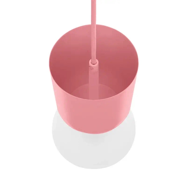 Lampa zwisowa kulista LUOTI LUA188PS0 różowa biała szklana G9 12W IP44  kula do łazienki