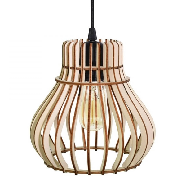 Skandynawska lampa wisząca 137623620200 klatka drewniana