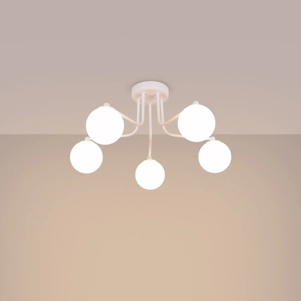 Żyrandol do sypialni ASTRAL SL.1660 okrągły szklany biały