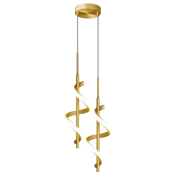 Spiralna wisząca lampa Spirali LWSK LED 20W 3000K nad wyspę złota