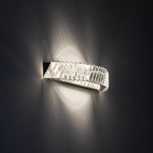 Naścienny kinkiet kryształowy LUXORA 11711 LED 20W 3000K nikiel