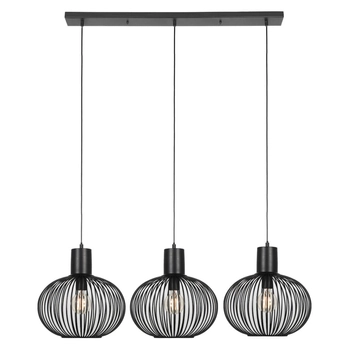 Lampa wisząca na belce GILA 365700332 Trio druciana metalowa czarny