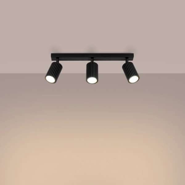 Potrójna lampa sufitowa KARBON SL.1581 tubki z regulacją czarne