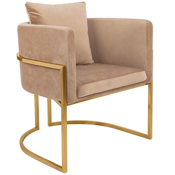 Wypoczynkowy fotel do salonu Chloe Velvet MSE011000303.V13 khaki złoty
