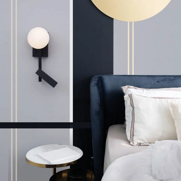 Regulowana LAMPA ścienna UBEDA LE41807 Luces Exclusivas metalowa OPRAWA kinkiet LED 8W 3200K kula loft biała czarna