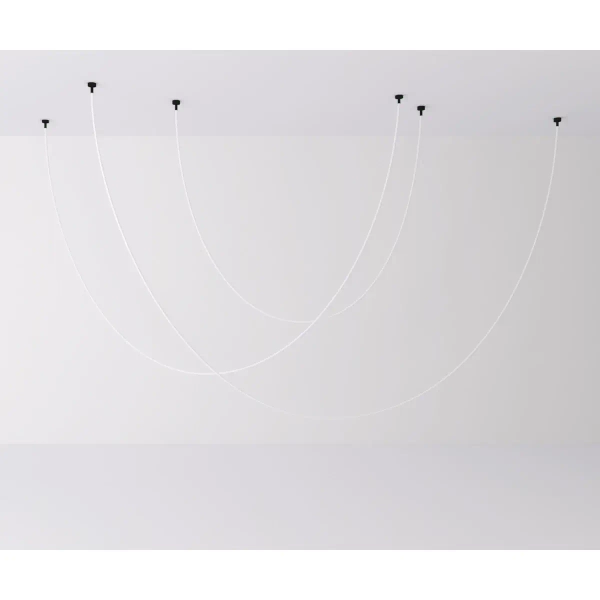 Lampa wisząca nowoczesna SNAKE MD1021-5 biała czarna metal PVC 72W 3000K 5M wąż ledowy