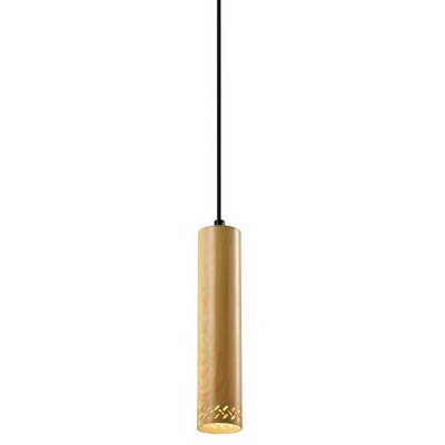 Lampa wisząca TUBO 31-78582 okrągła ażurowy zwis tuba boho drewniana