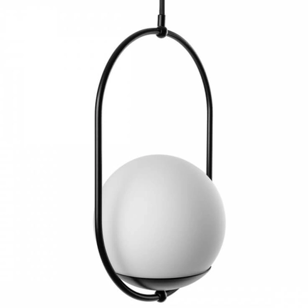 Łazienkowa lampa wisząca Koban KOB122PS0 szklana kula IP44 biała czarna