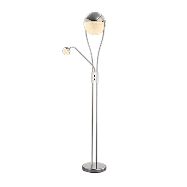 Okrągła lampa stojąca Chris 478310206 LED 22W+3,8W 3000K srebrna