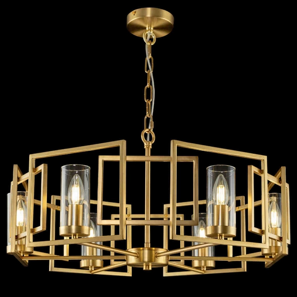 Lampa wisząca metalowa oprawa zwis na łańcuchu złoty BOWI OUTLET