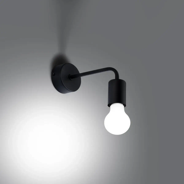 Pojedynczy kinkiet ścienny Norah SL.1449 Sollux metalowy czarny