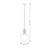 Szklana lampa wisząca Abano ABA-ZW-1 (N) kula przezroczysta nikiel