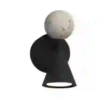 Kinkiet ścienny trawertyn BINGO czarny W0445 1xLED 8W 3000K kula stożek