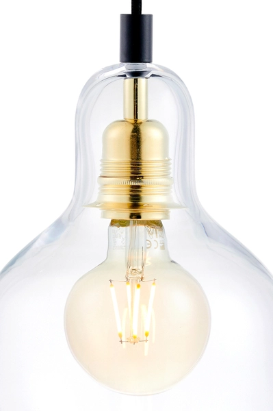 Skandynawska LAMPA wisząca LONGIS 10871105 Kaspa szklana OPRAWA loftowy ZWIS łezka kropla drop złota przezroczysta czarna