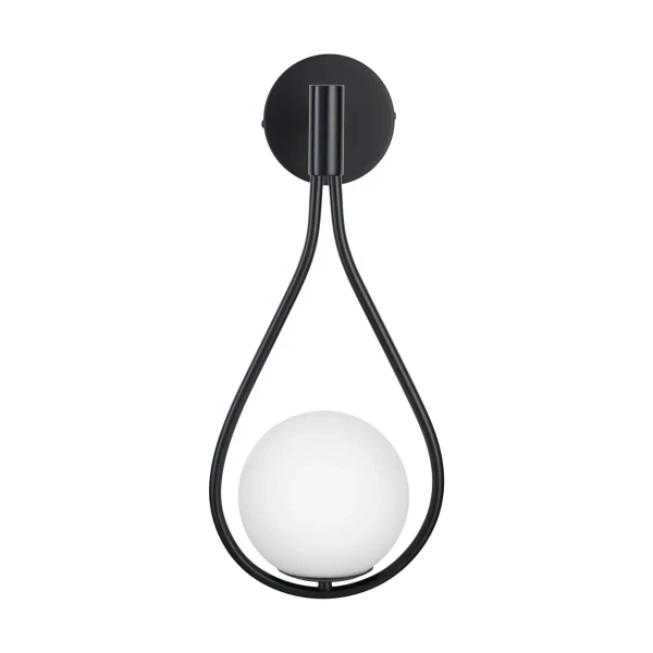 Kinkiet ścienny art deco DROP ST-F079 biały czarny szklany metalowy G9 klosz do sypialni