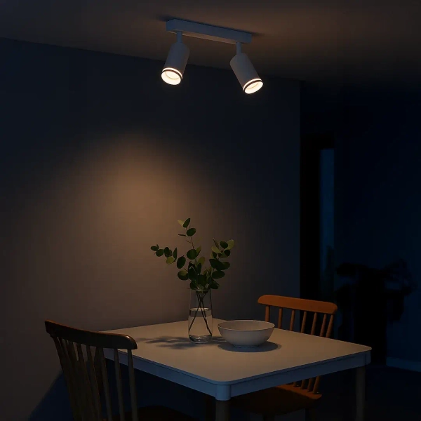 Dwupunktowa lampa sufitowa Pipe Ring Spot ML2070 na belce biały