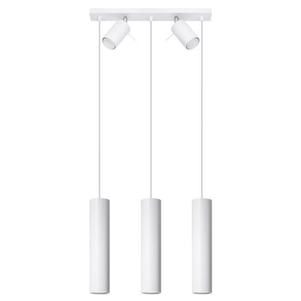 Wisząca lampa nad stół Ring SL.1098 Sollux z reflektorkami biała