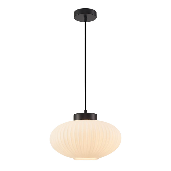 Szklana lampa wisząca Groste PND-52376-1-BK Italux czarny biały OUTLET