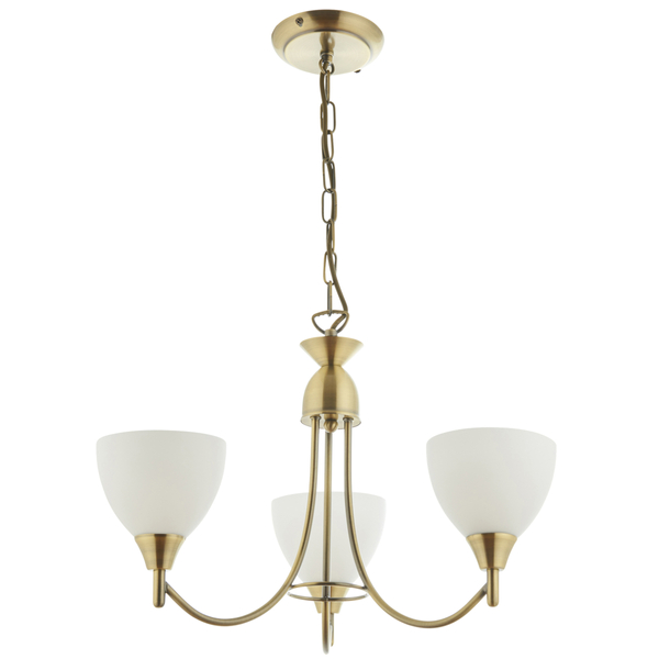 Lampa wisząca Alton 1805-3AN Endon potrójny szklany kielich mosiądz