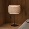 Stołowa lampka beżowa TAKAI 2620015018 1xE27 z abażurem tkaninowa