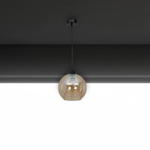 Loftowa LAMPA wisząca SOFIA MLP6578 Milagro szklana OPRAWA skandynawski ZWIS kula czarna bursztynowa