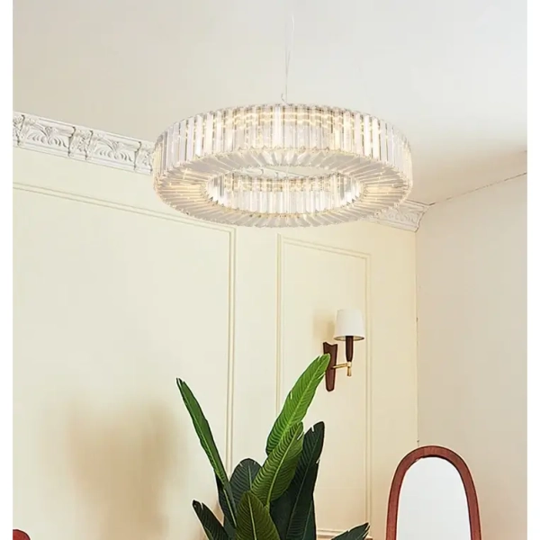 Żyrandol glamour CRISTAL ST-10625P-60 złota transparentna szklana LED 60W 3000K do salonu