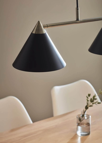 Bilardowa lampa wisząca Klint stożki nad stół czarne złote