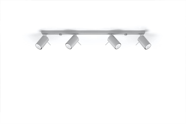 Spot LAMPA sufitowa Ring SL.0453 Sollux metalowa OPRAWA reflektorowa LISTWA regulowane tuby szare