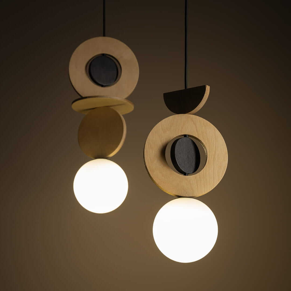 Wisząca lampa Drops 11180 do salonu okręgi złota czarna