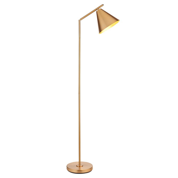Regulowana lampa podłogowa 102369 Endon stożkowa do pokoju mosiądz