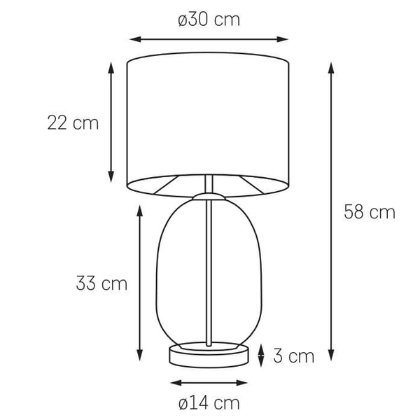 Stojąca LAMPKA stołowa SALVADOR 41043107 Kaspa szklana przydymiona brązowa