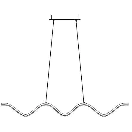 Lampa wisząca do salonu ZIGZAG ST-MD240602 BLACK LED 13W 3000K czarna