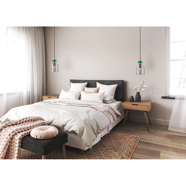 Skandynawska lampa zwis Busco PND-30263-1B-BRO-SG przydymiony złoty kolorowy