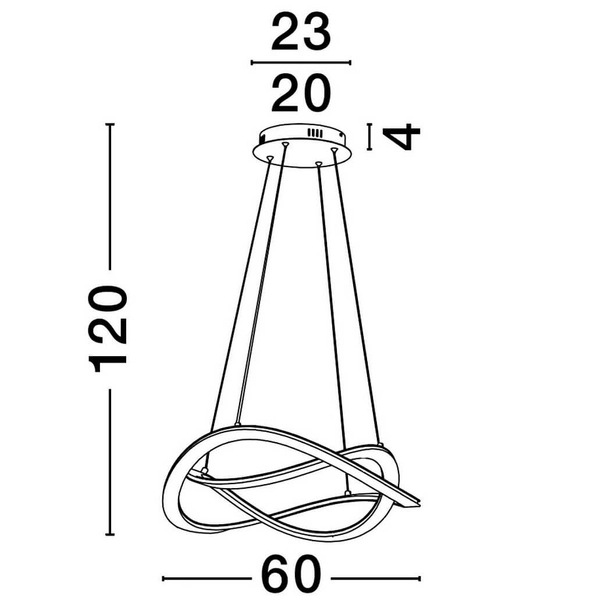 Spiralowa lampa wisząca JAUJA LE44327 LED 87W 3000K wstęga czarna