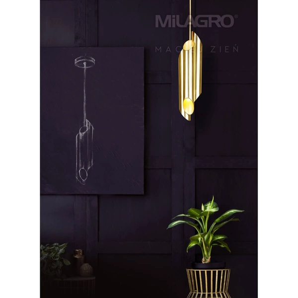 Zawieszana lampa do kuchni Libra MZ5014 Milagro podłużna rurki złoty