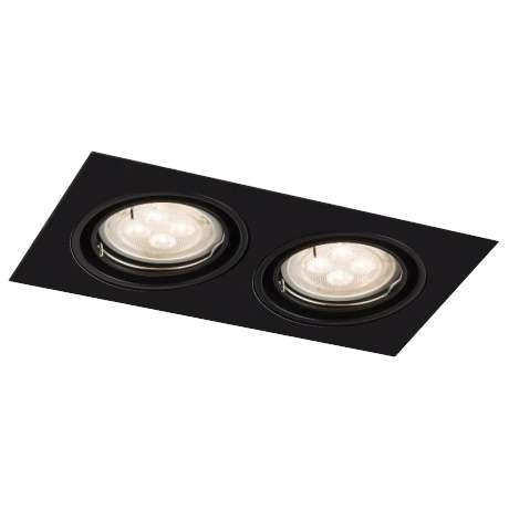 Wpust LAMPA sufitowa OMURA H 3343 Shilo wpuszczana OPRAWA prostokątna metalowa do zabudowy czarna