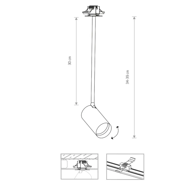 Do kuchni sufitowa lampa MONO 7681 tubka okrągła czarna