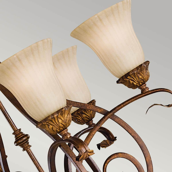 Łańcuchowa lampa wisząca Sonoma Valley FE-SONOMAVALLEY6 Feiss kielichy brązowa