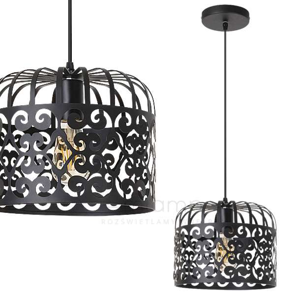 LAMPA wisząca ALESSANDRA 2156 Rabalux metalowa OPRAWA ażurowy zwis vintage czarny