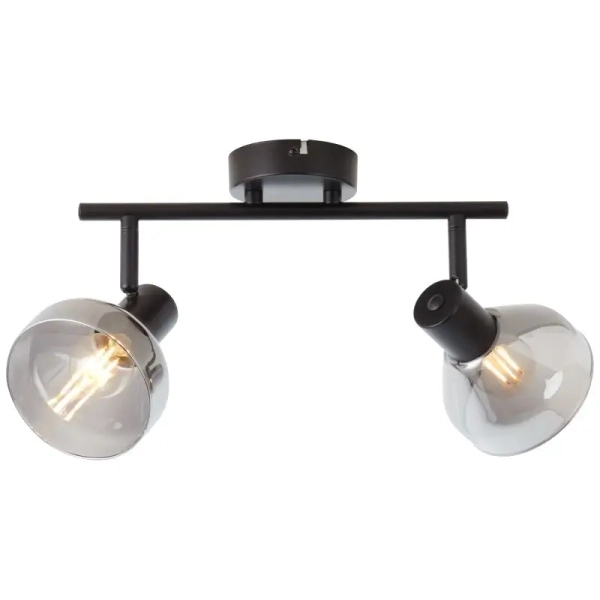 Sufitowa lampa podwójna Reflect 82713/06 szklana przydymiona czarna