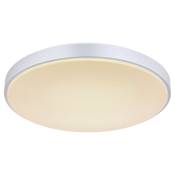 Nowoczesna LAMPA sufitowa SONNY 41586-18 Globo okrągły plafon LED 18W 3000K - 6000K z pilotem srebrny