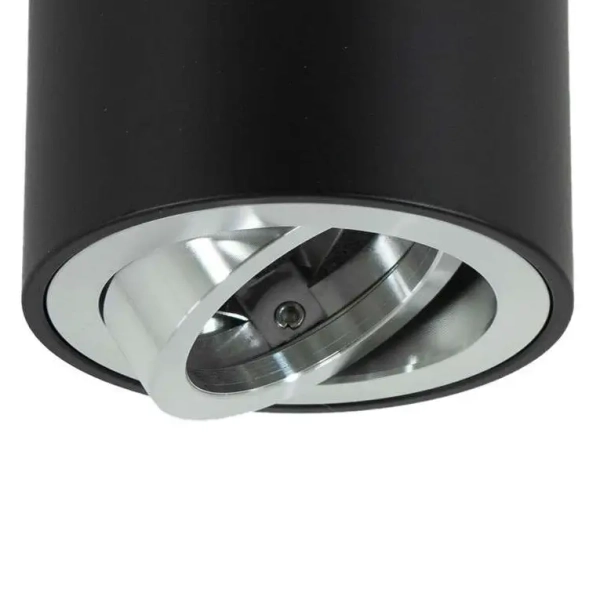 Sufitowa LAMPA plafon SLP6313 MDECO metalowa OPRAWA okrągły downlight tuba regulowana czarna