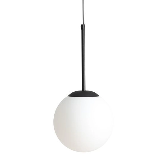 Wisząca lampa szklana Bosso 1087XS1 Aldex czarny zwis 1-płomienny kula